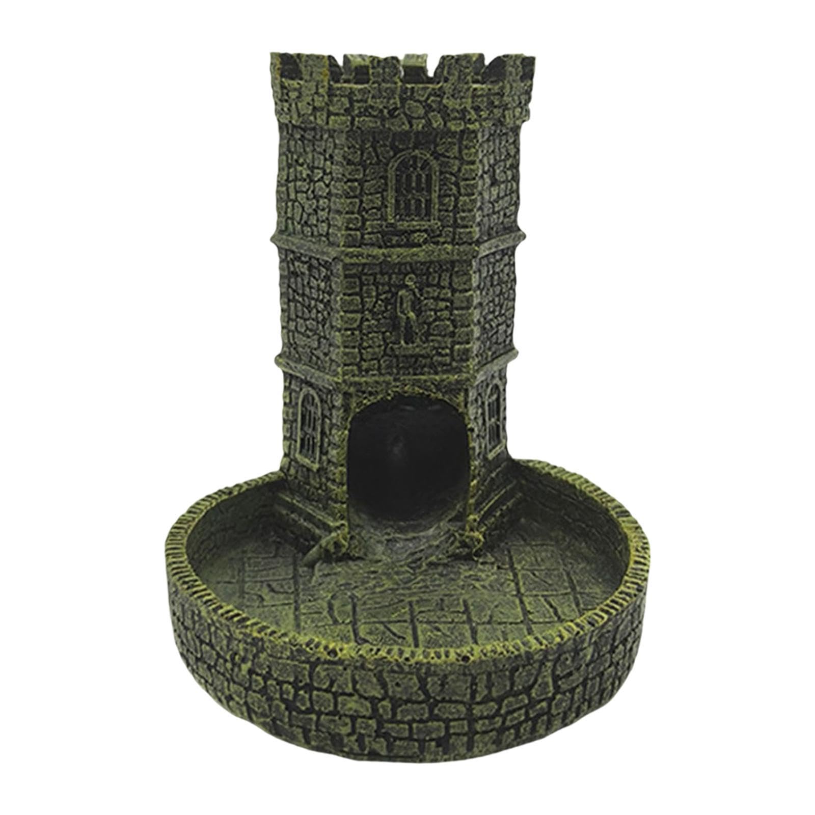 Baoblaze Castle Dice Tower Tabletop Roleplaying Game Resin Random Accessory for Board Games Dice Rolling Tower for Birthday Gift Gamer, Yellow Green