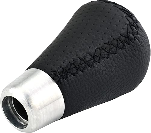 Miniatura 6 de Lunsom Pomo de palanca de cambios de 6 velocidades, mango manual de palanca de cambios de cuero, accesorios para automóvil para la mayoría de