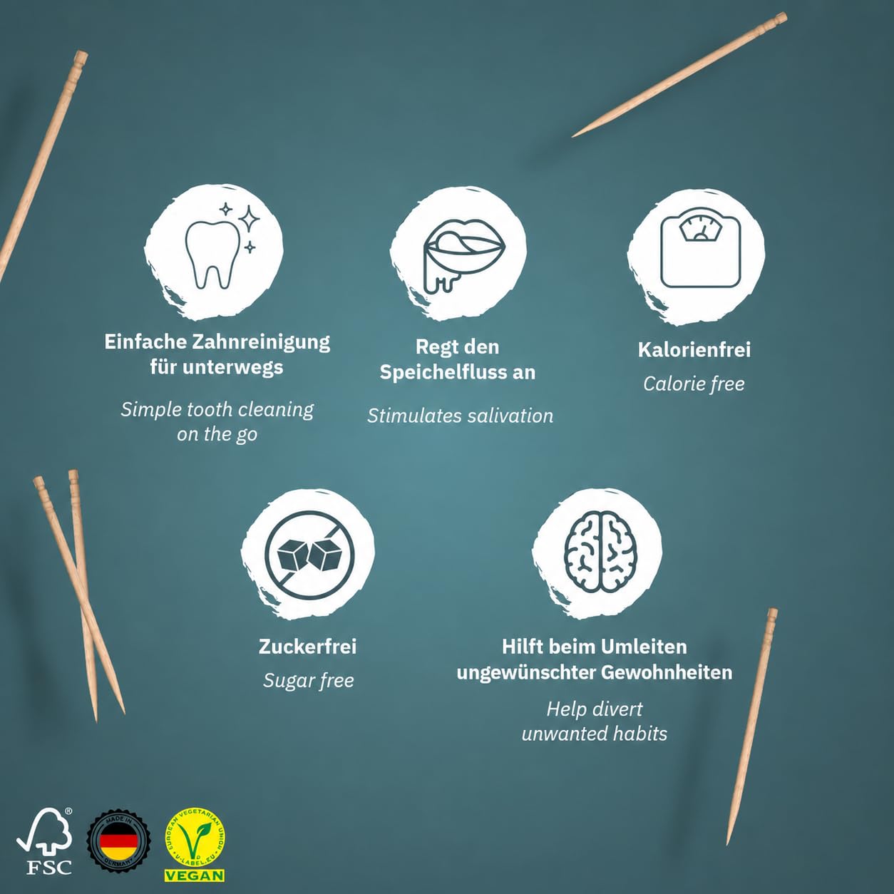 All in One Box – 8 Sorten in Metalldosen | Zahnstocher mit Geschmack Set - Probierbox & Geschenkidee