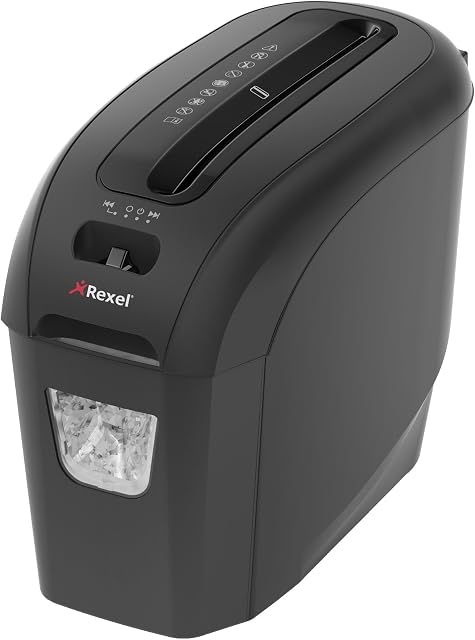 Rexel Prostyle+ 2104005 5 Sheet Manual Cross Cut Shredder for Home or Small Office Use, 7.5 Litre Bin, Black
