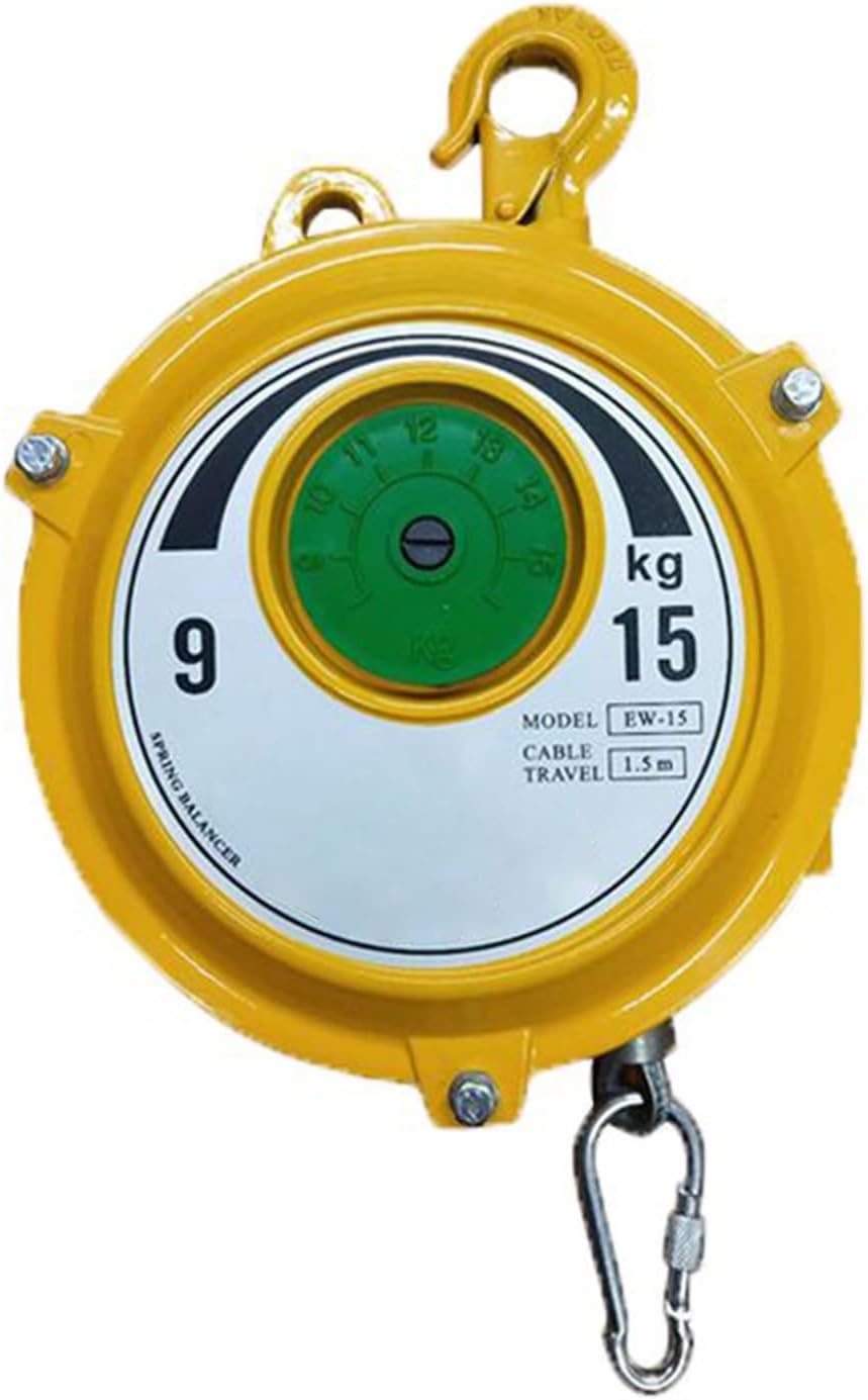 Retractable Spring Balancer Tool - 1.5M Wire Rope, Hook, Ideal for Workshop and Automotive Use(9-15kg)