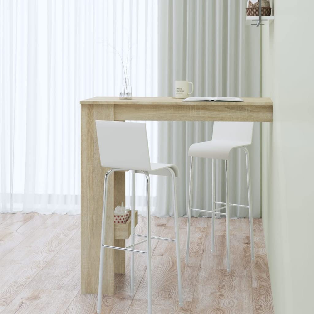 Mesa de pared de roble Sonoma, 102 x 45 x 103,5 cm, con espacio de almacenamiento para cocina, comedor, salón, ahorro de espacio, estable, moderno, rústico, para familia y loft
