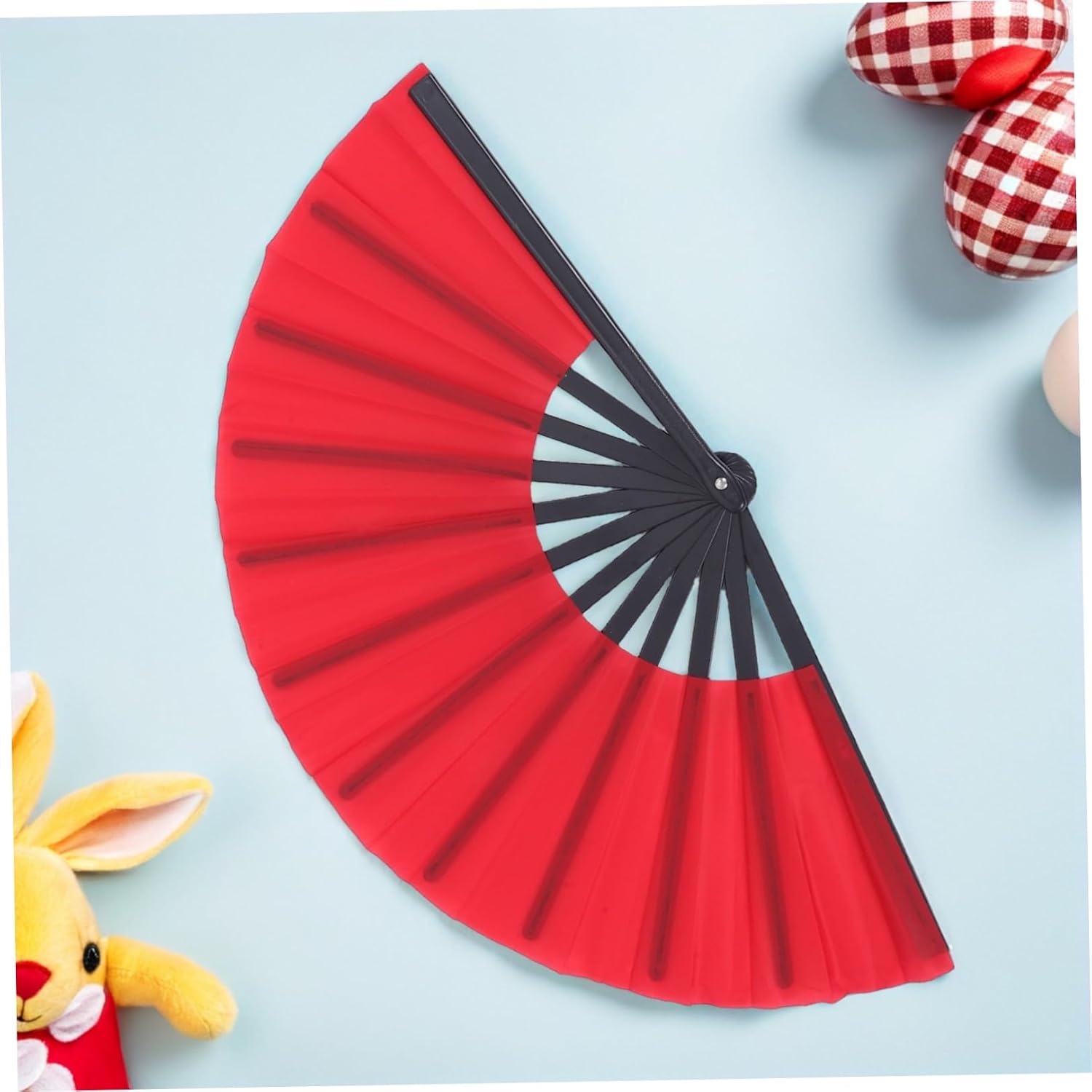 SECFOU 4pcs Red Folding Handheld Fans Portable Oriental Hand Fan with Foldable Design Elegant Vintage Style and Performances