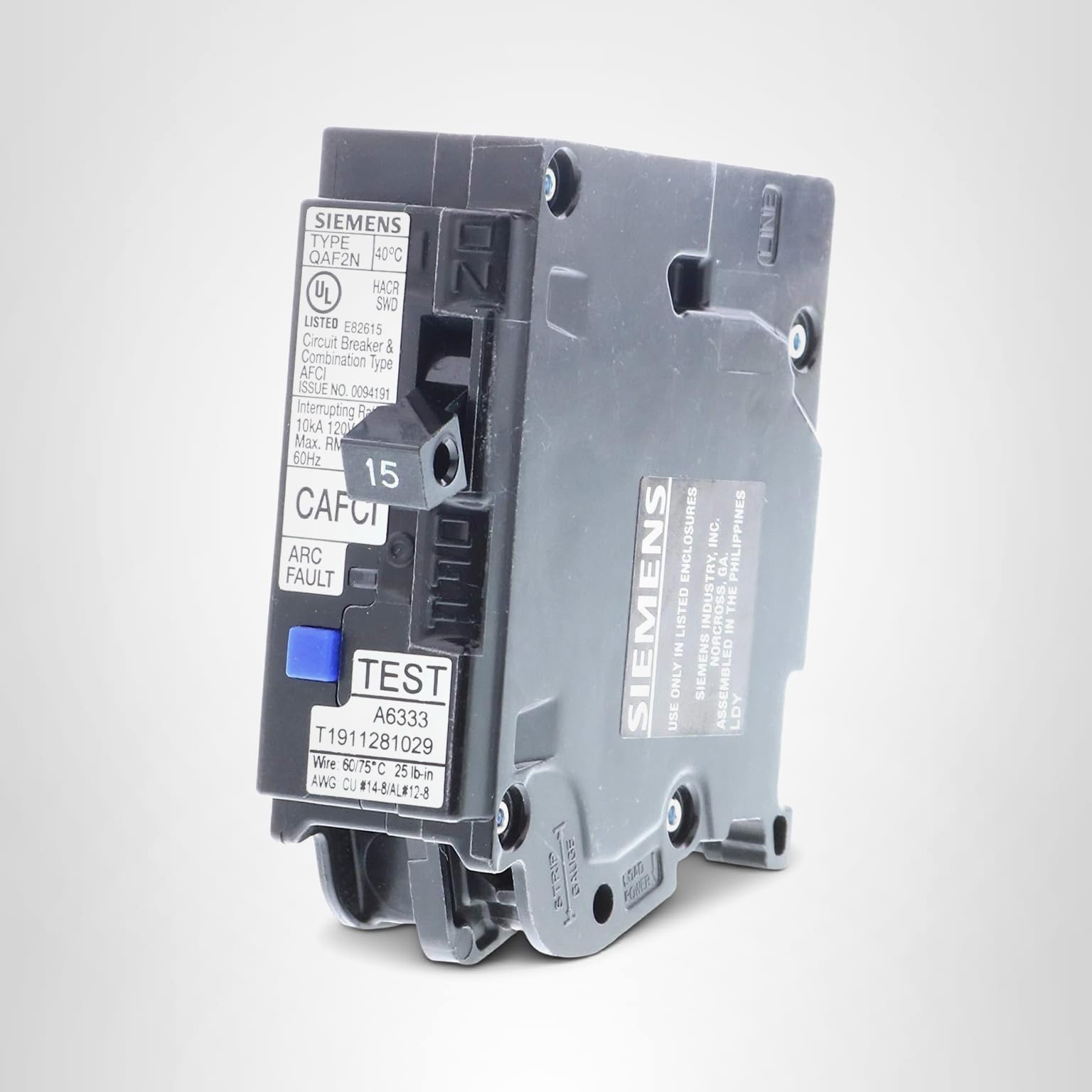 15 Amp 1-Pole Combination Type AFCI Plug-On Neutral Circuit