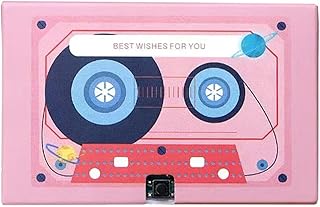jiingekk Cinta de casete, cinta de casetes de voz de 30/60/300 segundos, grabadora de mensajes, tarjeta de felicitación personalizable para pareja, color rosa de los años 60