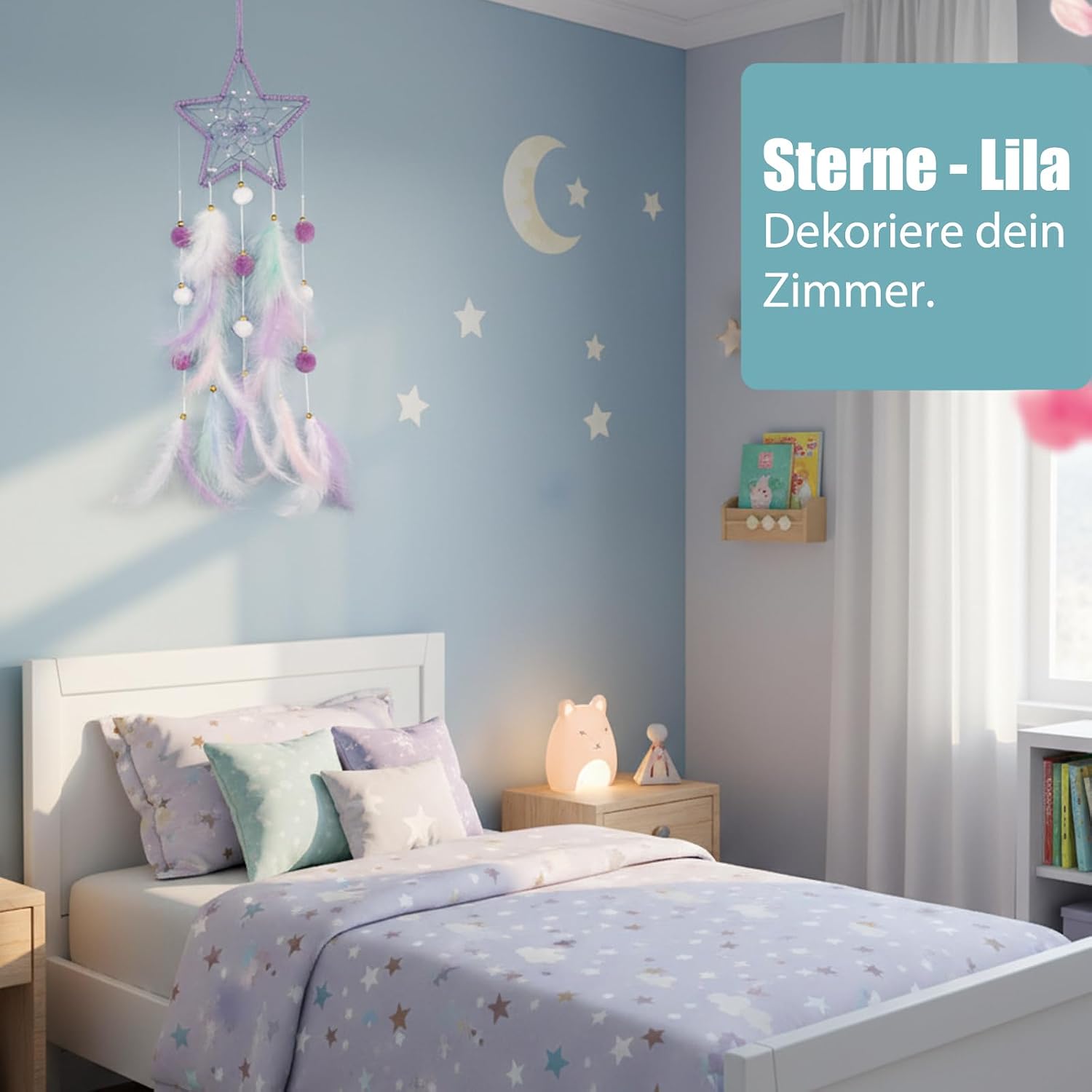 2pcs Dream Catcher for Girls, Dream Catcher Kit for Kids, Colorful and Star-Shaped Wall Hangings