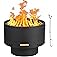 GarveeLife 26 in Smokeless Fire Pit with Removable Ash Pan, Wood Burning Firepit Table with Lid&Fire Poker,Smokeless Outdoor 