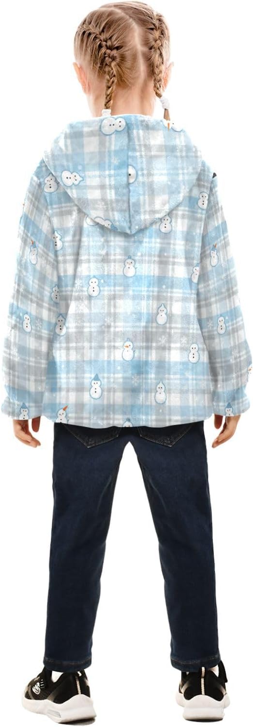 Snowman Plaid Toddlers Jackets Outerwear Fall Baby Girls Clothes 3T
