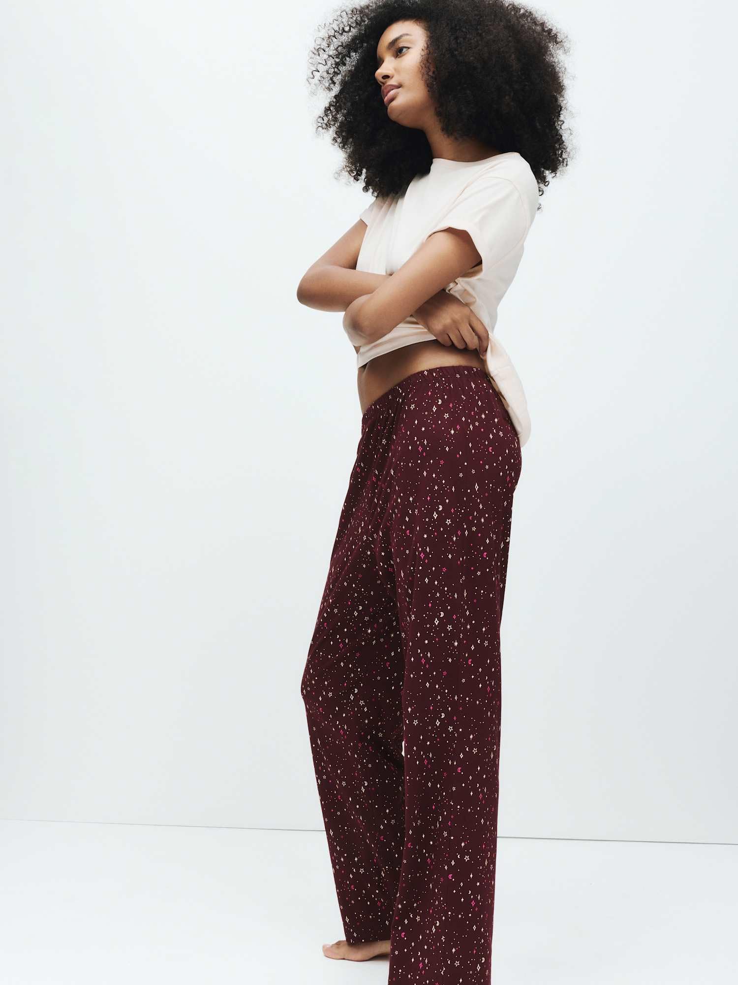 Marks & Spencer Donna Set Pigiama Stampato Ricco di Cotone – vestibilità Regolare – Vita Elasticizzata