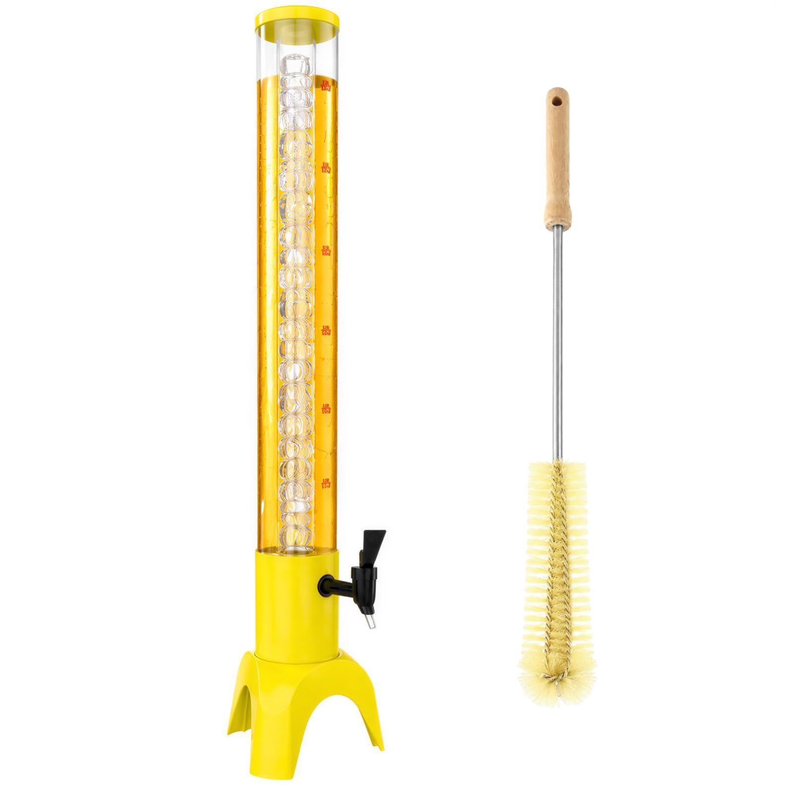 Tour de boisson 3L distributeur de mimosa et bière de table jaune avec tube de glace