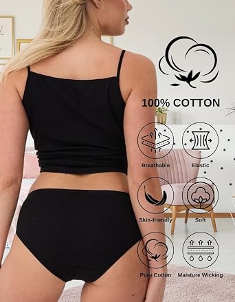 ALYA UNDERWEAR Kadın Külot Rahat Kalıplı Kalp Desenli Slip 5'li Paket%100 Pamuk Kumaşlı