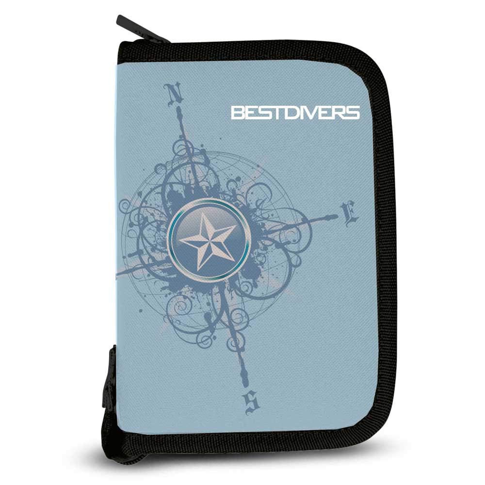 Best divers Dive Log Mini 21 x 15 x 3,5 cm Rose des Vents, Unisexe Adulte, Bleu Clair,