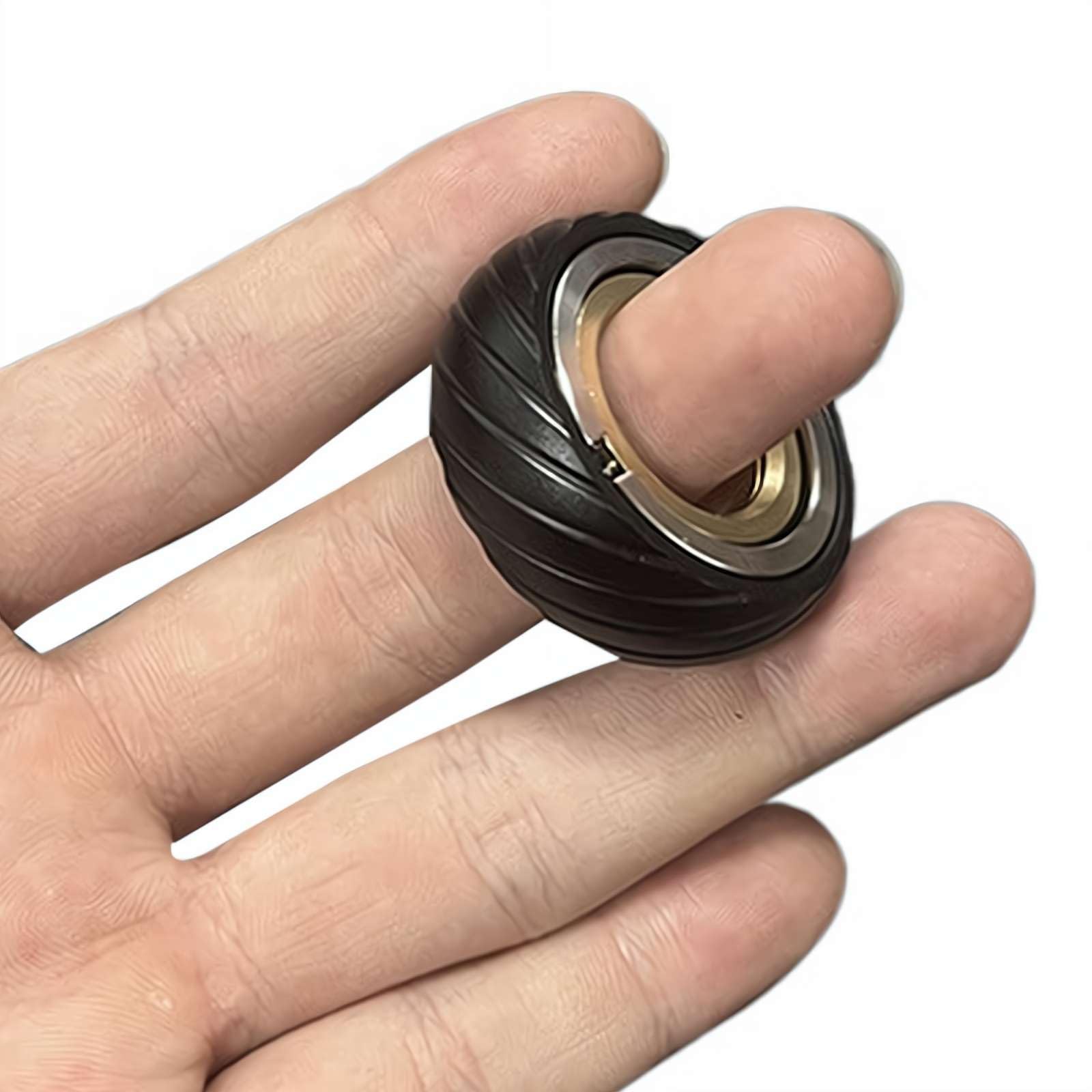 Stainless Steel Magnetic Fidget Spinner Ring – 1.3" Anxiety Relief EDC Toy for Adults, Smooth Spinner Ring for Focus & Stress Management, Minimalist Men's Jewelry