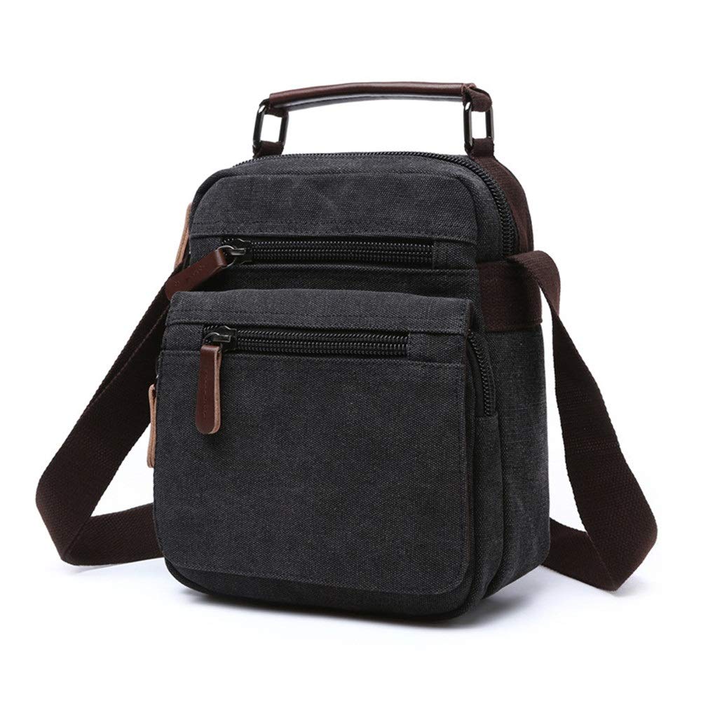 Sacoche bandoulière homme en toile de style besace verticale pour le travail