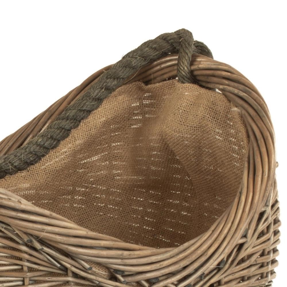 Red Hamper Cestino in Vimini con Manico in Corda Anticata.