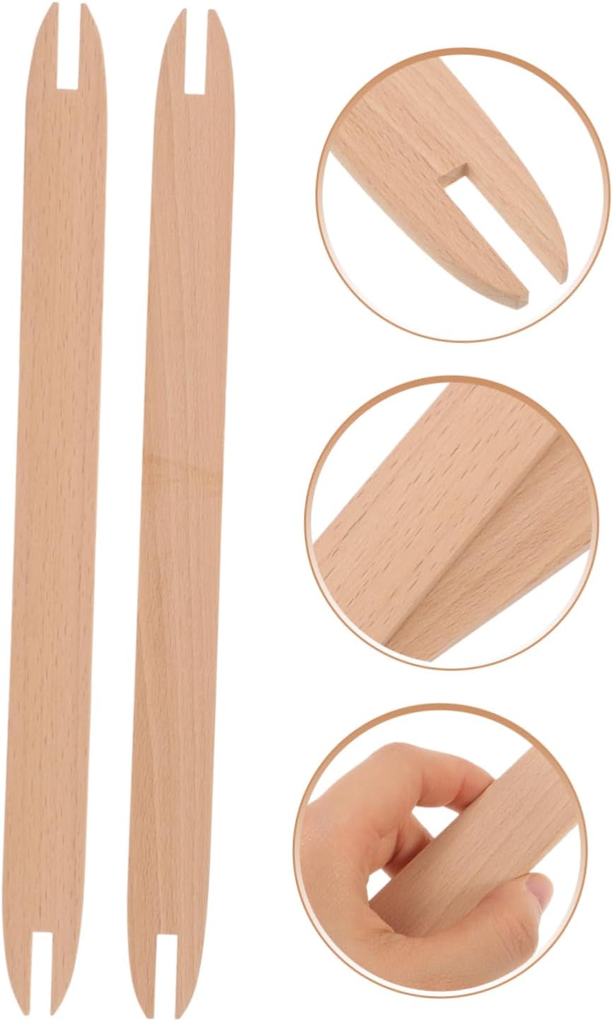 2pcs Wooden Weaving Shuttles for DIY Tapestry Knitting Tools for Beginners Large and Small Sizes Craft Accessories for Home Projects