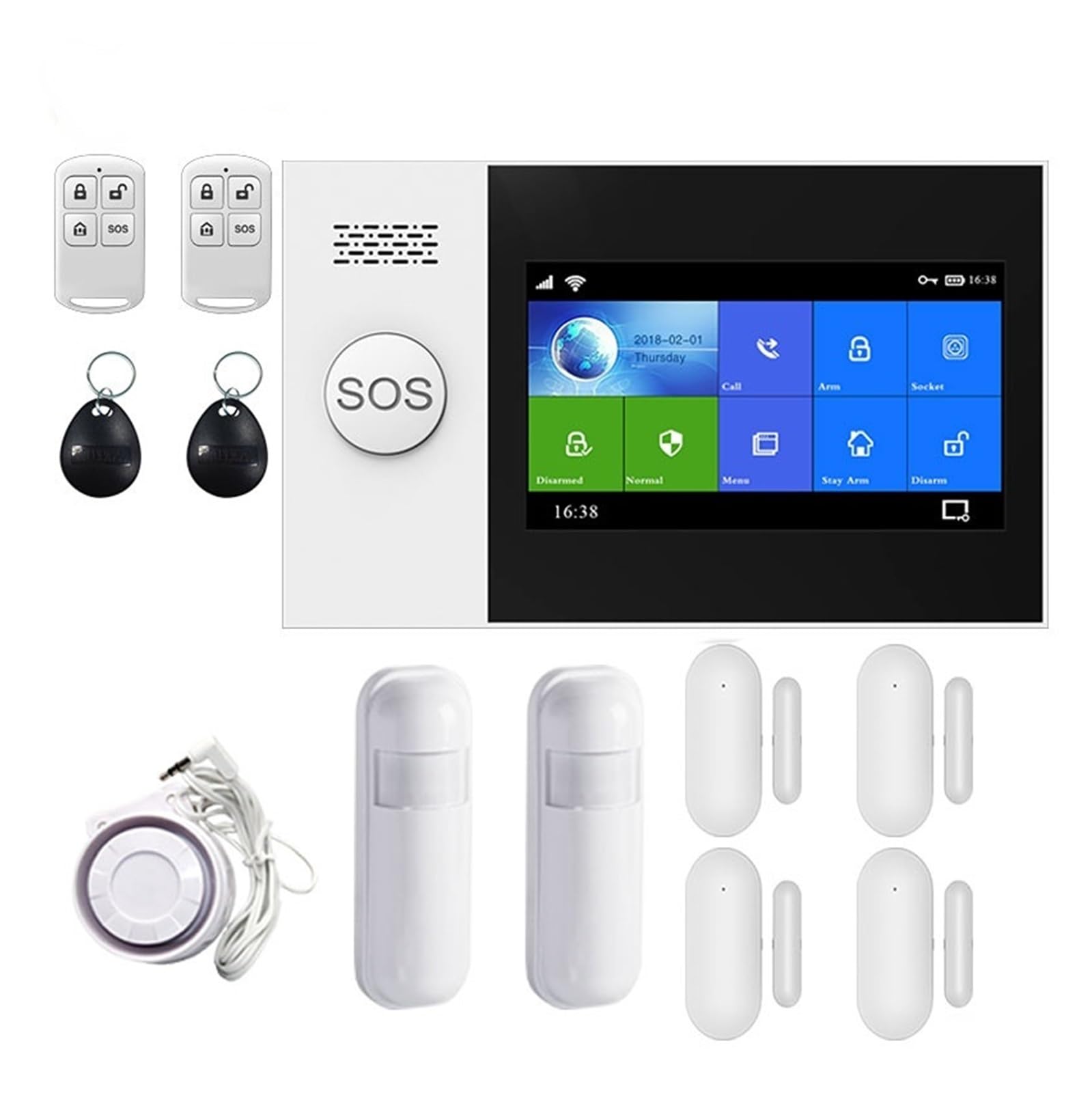 Kit de Alarma, De Seguridad For El Hogar, Alarma Inteligente gsm con Sensor De Movimiento Pir, Tarjeta De Sensor De Puerta, Kits De Alarma Inalámbrica De Seguridad(Set 3)