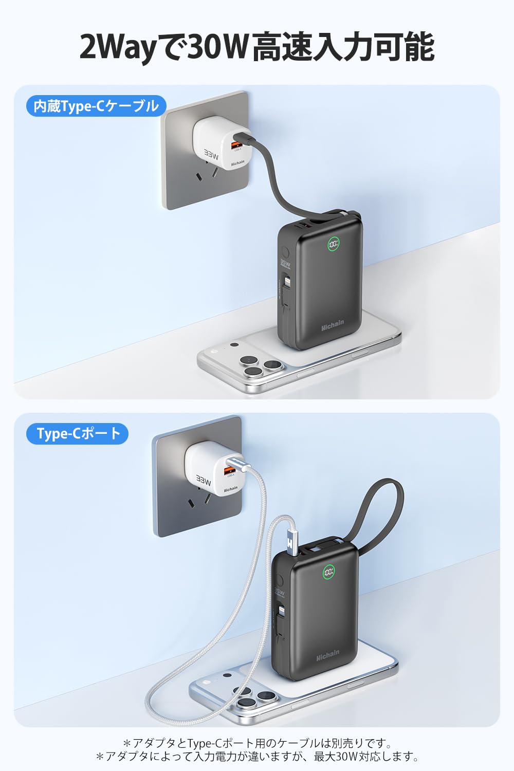 Hichain Power Bank 20000mAh 35W Power Bank Alta Velocidad con Pantalla Digital Dual Port Compatible con iPhone 16/15/14/13/12, Samsung, iPad Gris