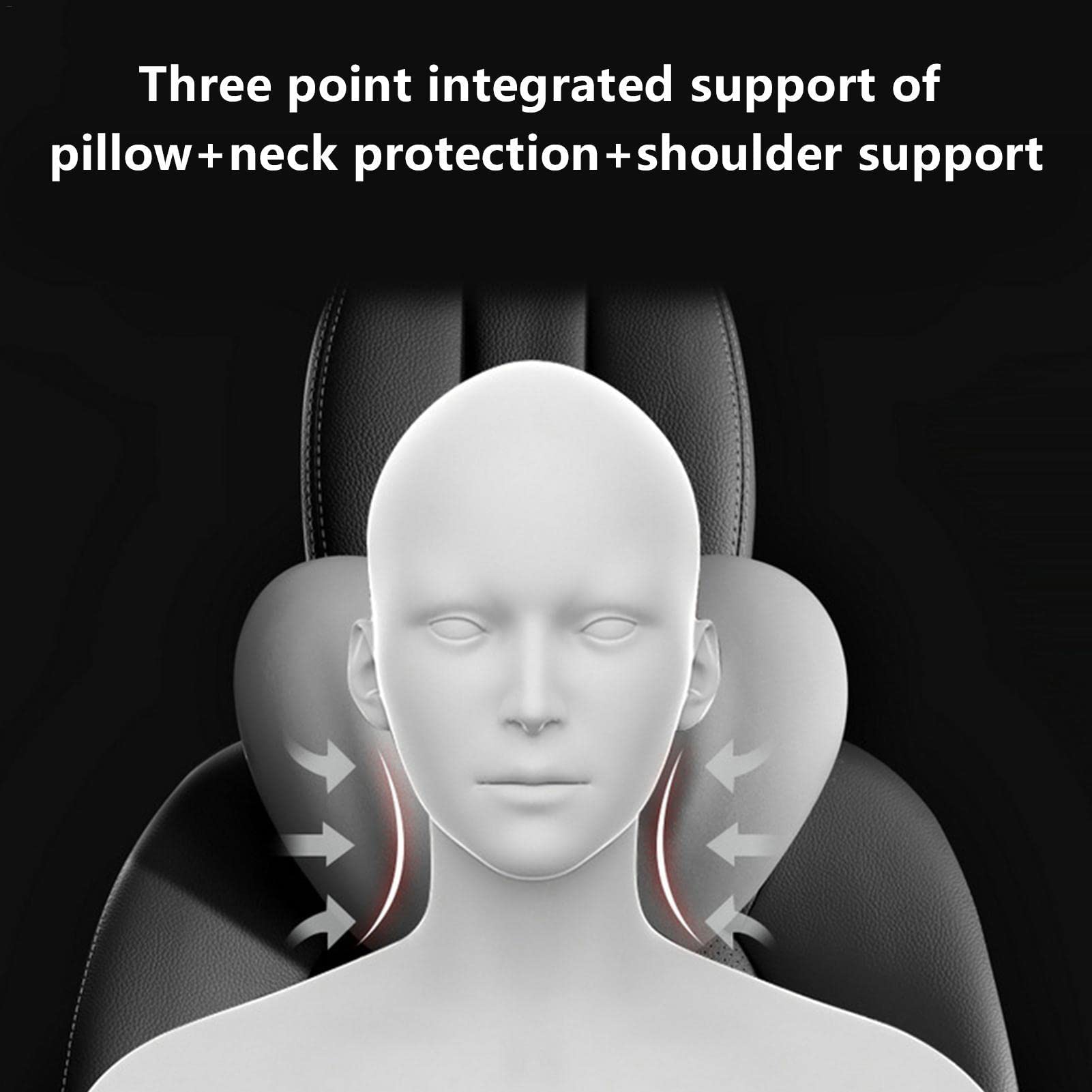 Cuscino per Il Collo dell'auto per la Guida, Supporto per Il Collo dell'auto per Il Sedile di Guida, Supporto Lombare per poggiatesta in Memory Foam, Cuscino per poggiatesta per Auto per Supporto ce