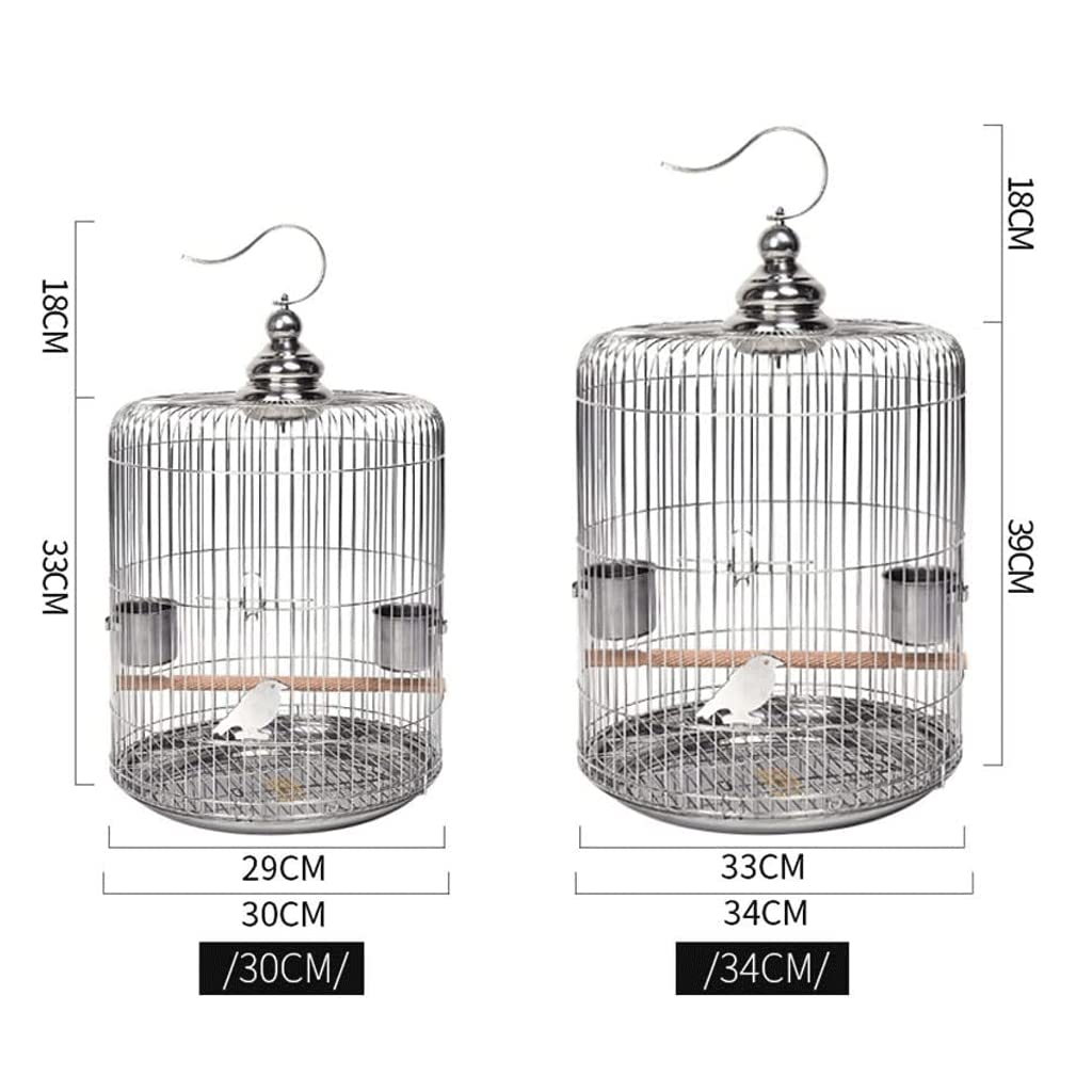 Jaulas para Pájaros De Hierro Forjado, Jaula para Pájaros De Acero Inoxidable, Casa para Pájaros Cuadrada, Transportines Creativos para Pájaros, Jaula De Vuelo Vintage P,30cm