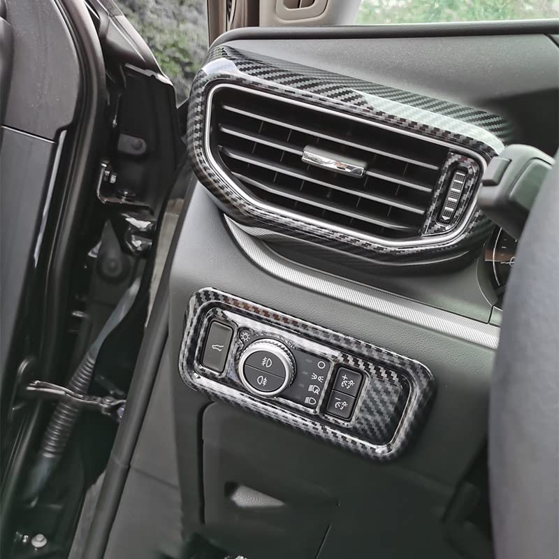 Miniatura 9 de ruihe Cubierta de interruptor de maletero de color de fibra de carbono, ajuste de luz para Ford Explorer 2020 2021 2022 2023