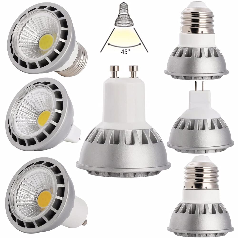 5 sztuk/partia LED COB Reflektor E27 GU10 MR16 ciepła zimna biel ściemnialna żarówka punktowa 5 W Ultra jasna lampa DC 12 V 110 V 220 V lub 85-265 V (kolor: ciepła biel, rozmiar: E27 5 W ściemniacz 110 V) )