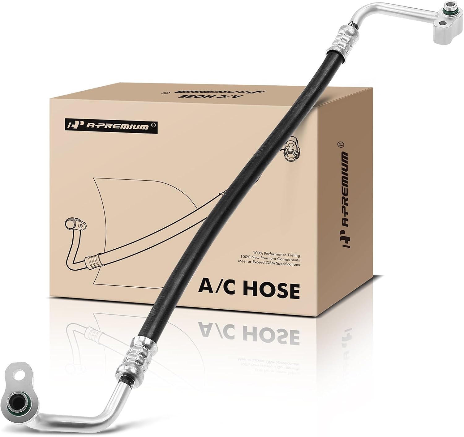A-Premium A/C Discharge Line Hose Assembly Compatible with Kia Sorento, 2003 2004 2005 2006, 3.5L, Compressor to Condenser
