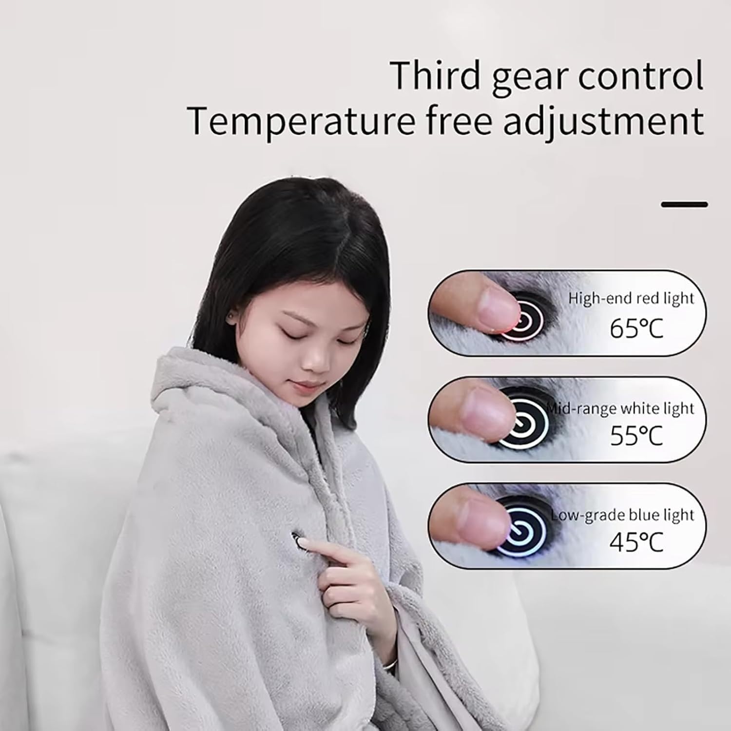 Manta Electrica USB para Personas Mayores, Capas Cómodas para Sillas De Ruedas,Mantas Cálidas para Exteriores,Manta Eléctrica, 3 Niveles De Temperatura Esterilla Electrica, Electric Blanket