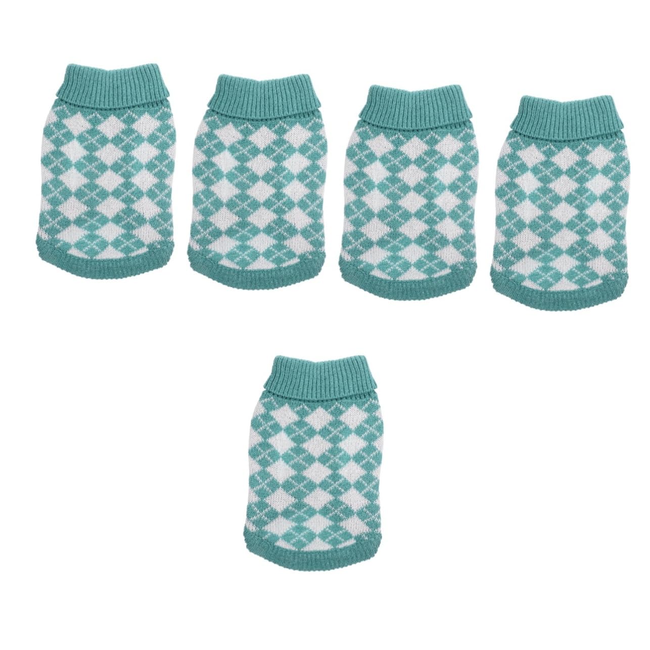 Mipcase 5pièces Pull pour Chien Tricot Classique à Carreaux Vêtements Chaleureux pour Animaux De Compagnie pour Fêtes Costumes Automne-Hiver