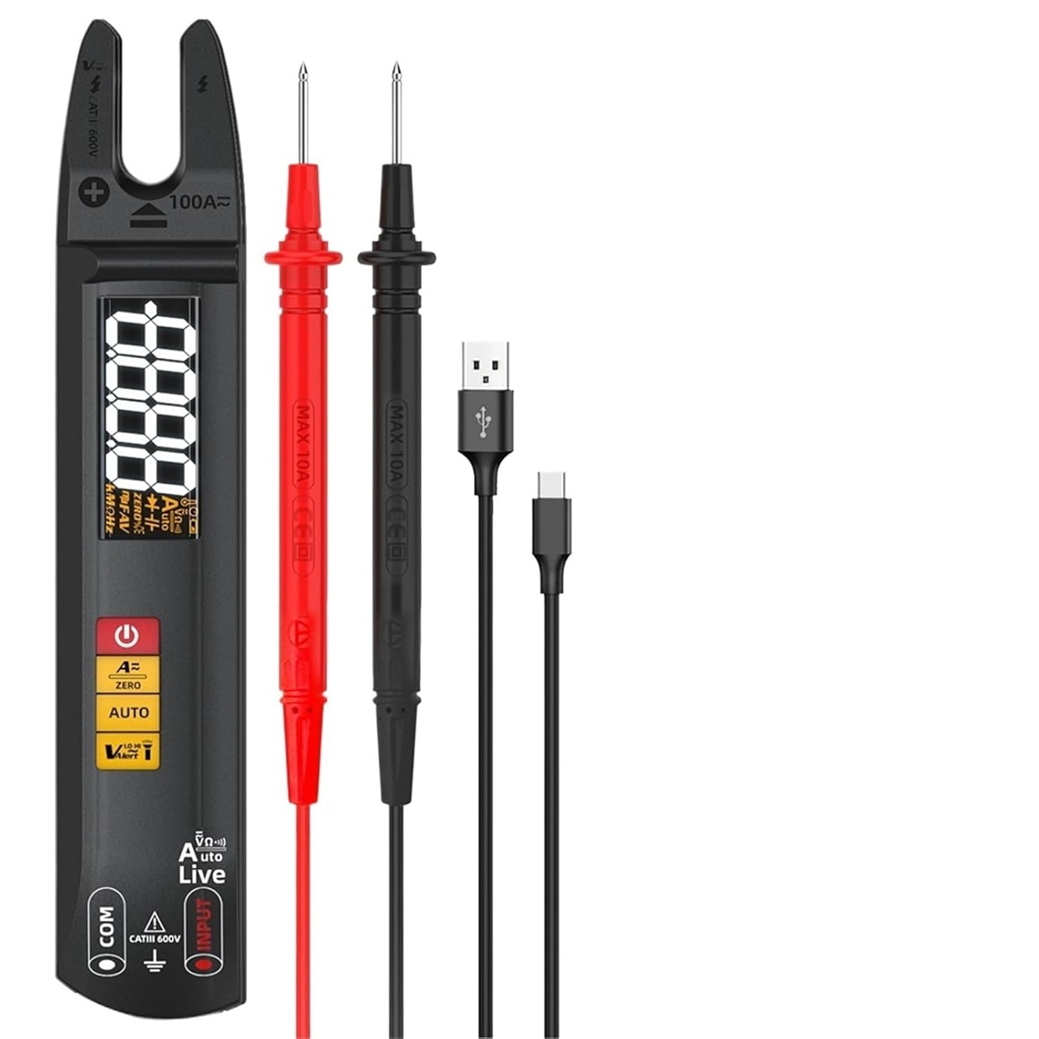 1pc Digital Clamp Meter Fork AC 100A Smart Ammeter 3-in-1 Function: Current Clamp Meter+Multimeter+Measuring Pen