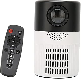 Mini Projector, Portable 1080P Video Projector, LCD Home Movie Projector, Cinematic Sound, Dual Cooling Fan, With AV/USB/HDMI Interface and Remote Control (UK Plug)