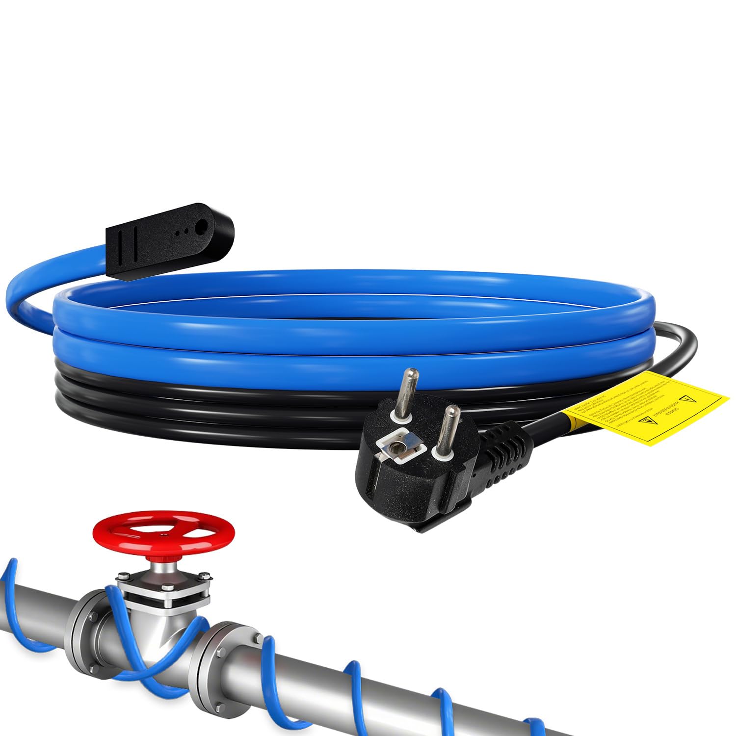Sonnewelt Samoregulujący się kabel grzewczy, ochrona przed zamarzaniem, ochrona przed zamarzaniem, ochrona basenu na zewnątrz, łatwa instalacja, 136 W, 8 m, 17 W/M