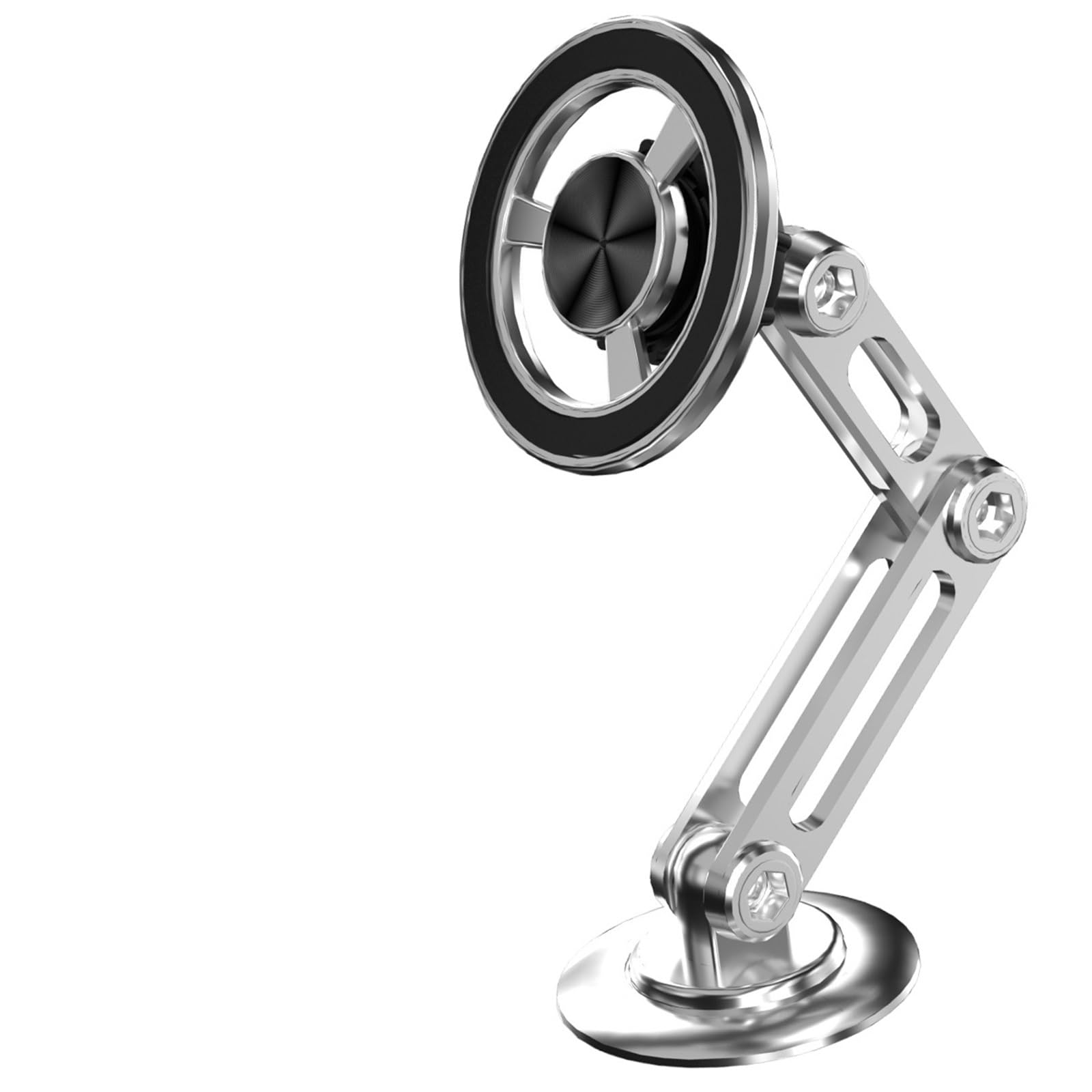 Supporto Telefono Auto Supporto magnetico per telefono da auto in metallo girevole da 720°, pieghevole, per bocchette dell'aria, supporto GPS per tutti i telefoni Porta Smartphone(Model 1 Silver)