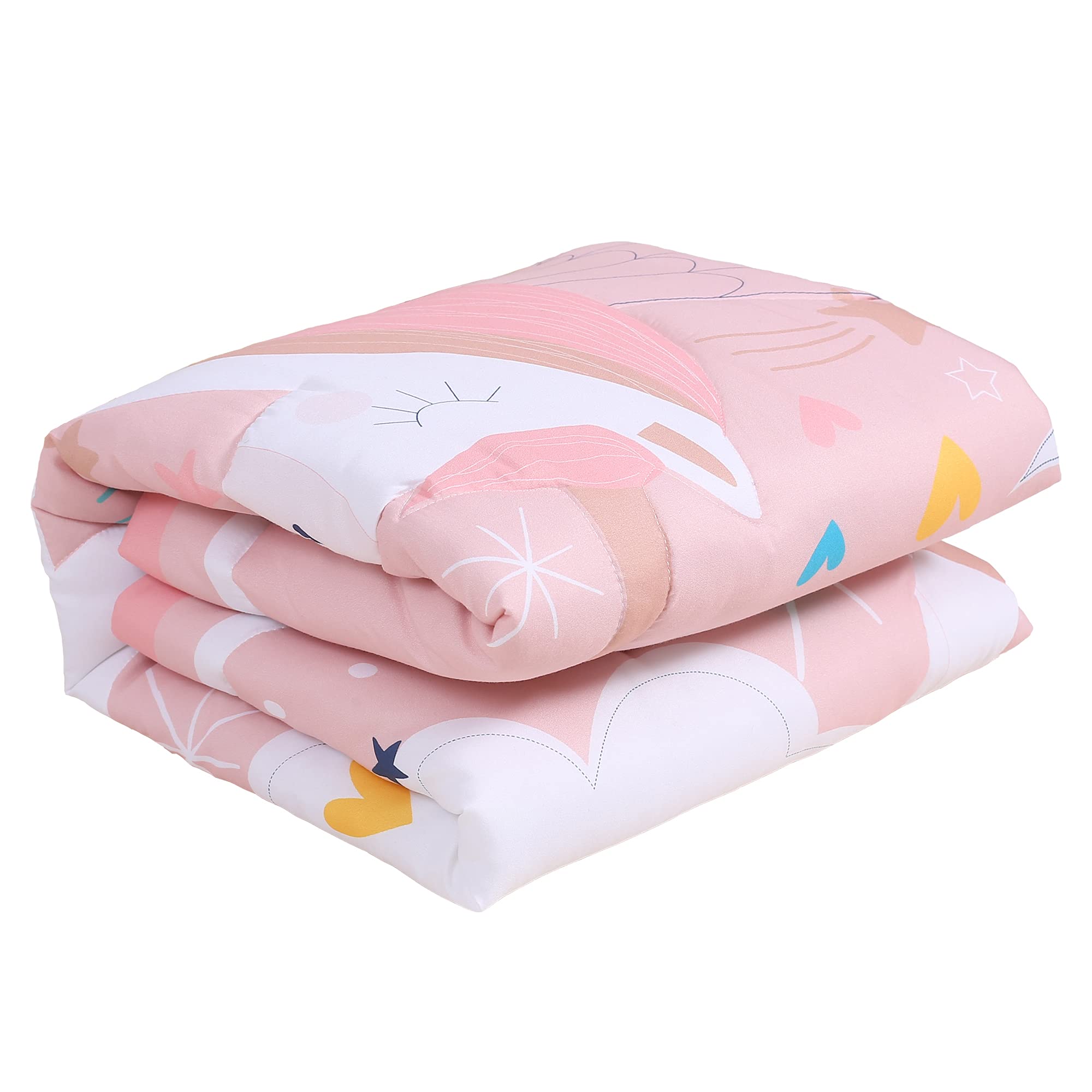 UOMNY Parure De Lit Pour Filles - 132 X 71 Cm - Motif Floral - Pour Matelas De Berceau Standard - Fleurs D'eau - Rose