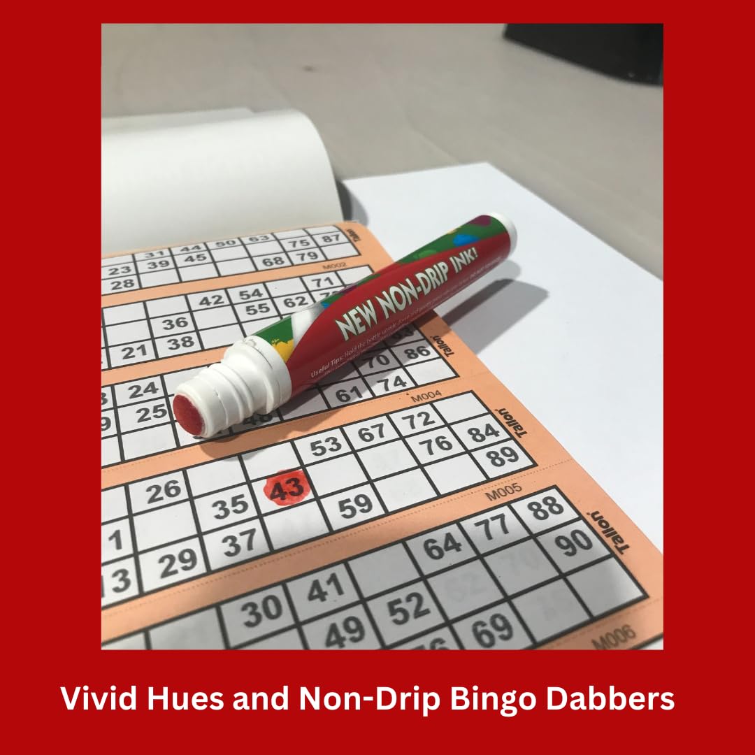Bingo Dabbers - Confezione da 36 penne per bingo (3 confezioni da 30,5 cm, rosso brillante, blu e verde), anti-gocciolamento, per giochi di bingo con familiari e amici