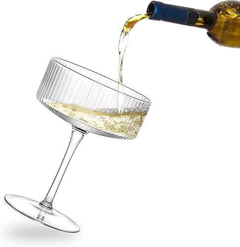 Miniatura 8 de Juego de 4 vasos de copa de cóctel vintage de 10 onzas, vaso de Martini único, galssware clásico, juego de vasos de bar perfectos para cóctel, vino