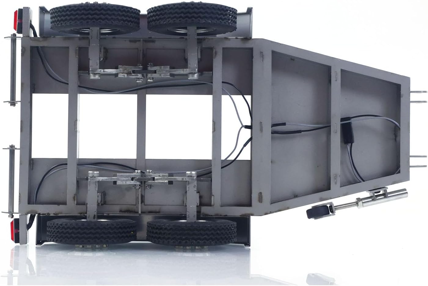 1/14 ET2 2Axles Trailer for E20 Remote Control Excavator Support Legs Stainless Steel Tailboard Almost Assembled Construction Vehicle Hobby Grade Model