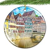 Deutschland Schwabisch Hall Weihnachtsschmuck Xmas Tree Ornaments Keramik Weihnachten Deko Hängende Ornamente für Urlaub Halloween Weihnachtsbaum Dekor