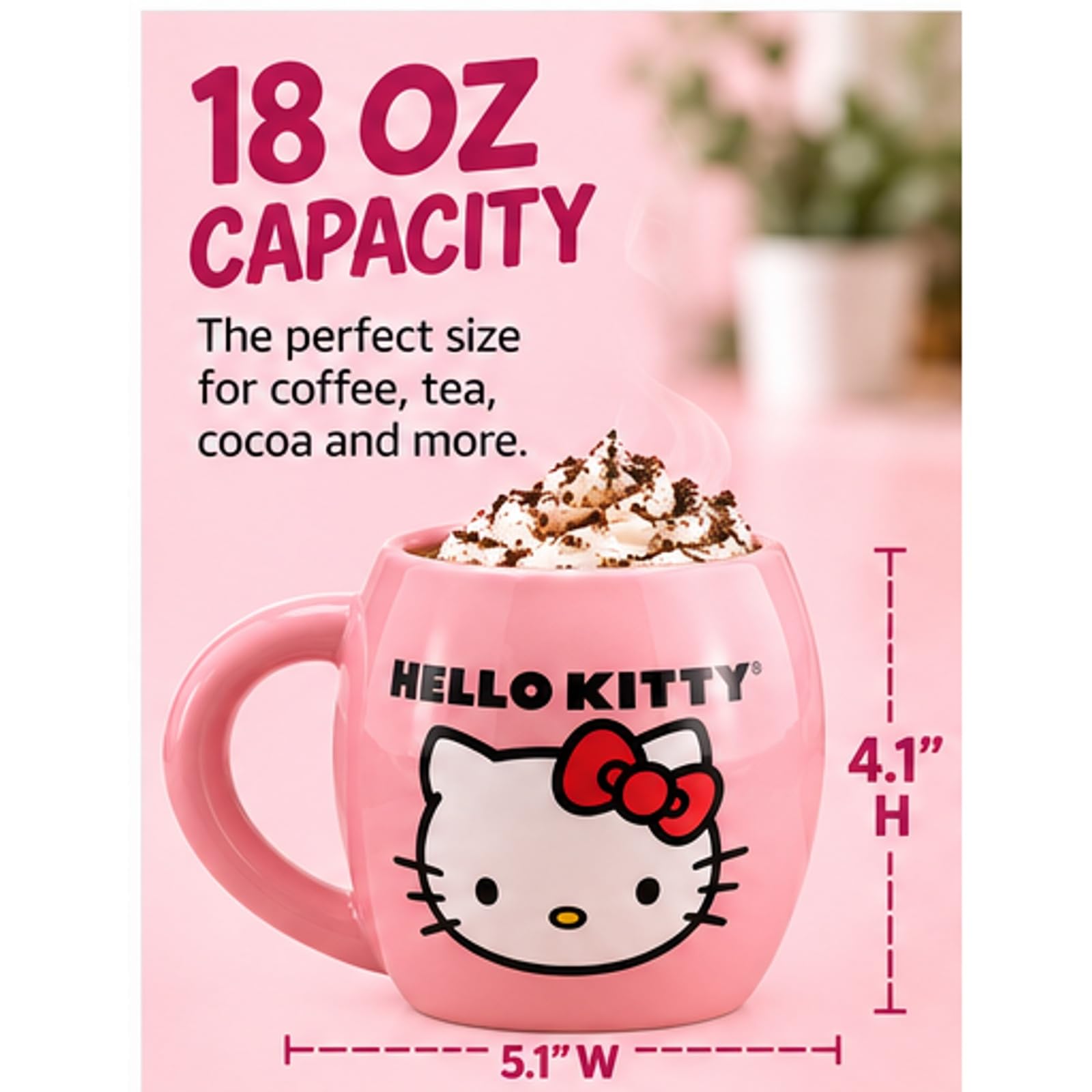 Amazon.com | Vandor 18062 Hello Kitty 18 oz Oval Ceramicl Mug