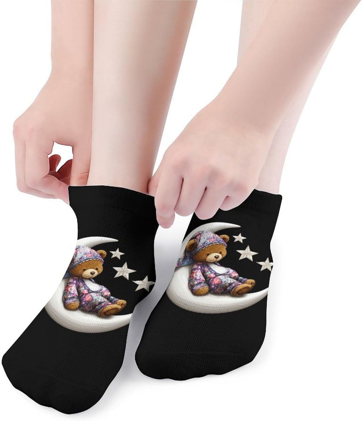 Teddy Bear Socks for Men Women 5 Pairs Ankle Socks