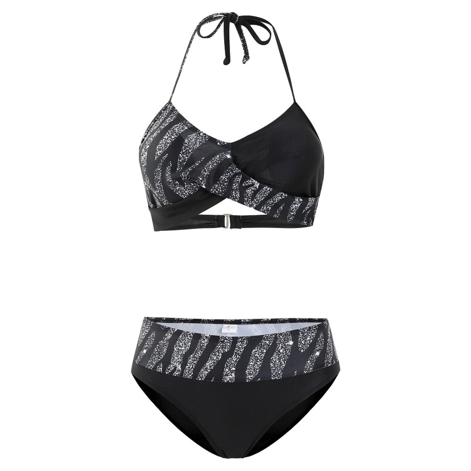 Maillot de bain de sport pour femme grand taille bikini fendu deux pièces imprimé tendance