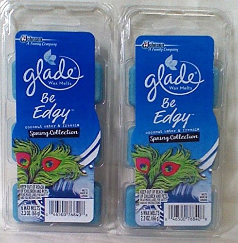 12 Glade Wax Melts Spring Be Edgy Coconut Water & Freesia 2 Packs of 6 =12 Tarts