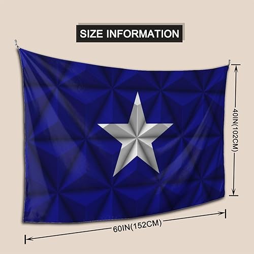 Miniatura 5 de LIFANGMI Bonnie Blue Flag With Polygon Effect Tapestry Wall Hanging 60x40 Inch Bedroom Living Room Dormitory Home Decoration Wall Tapestry