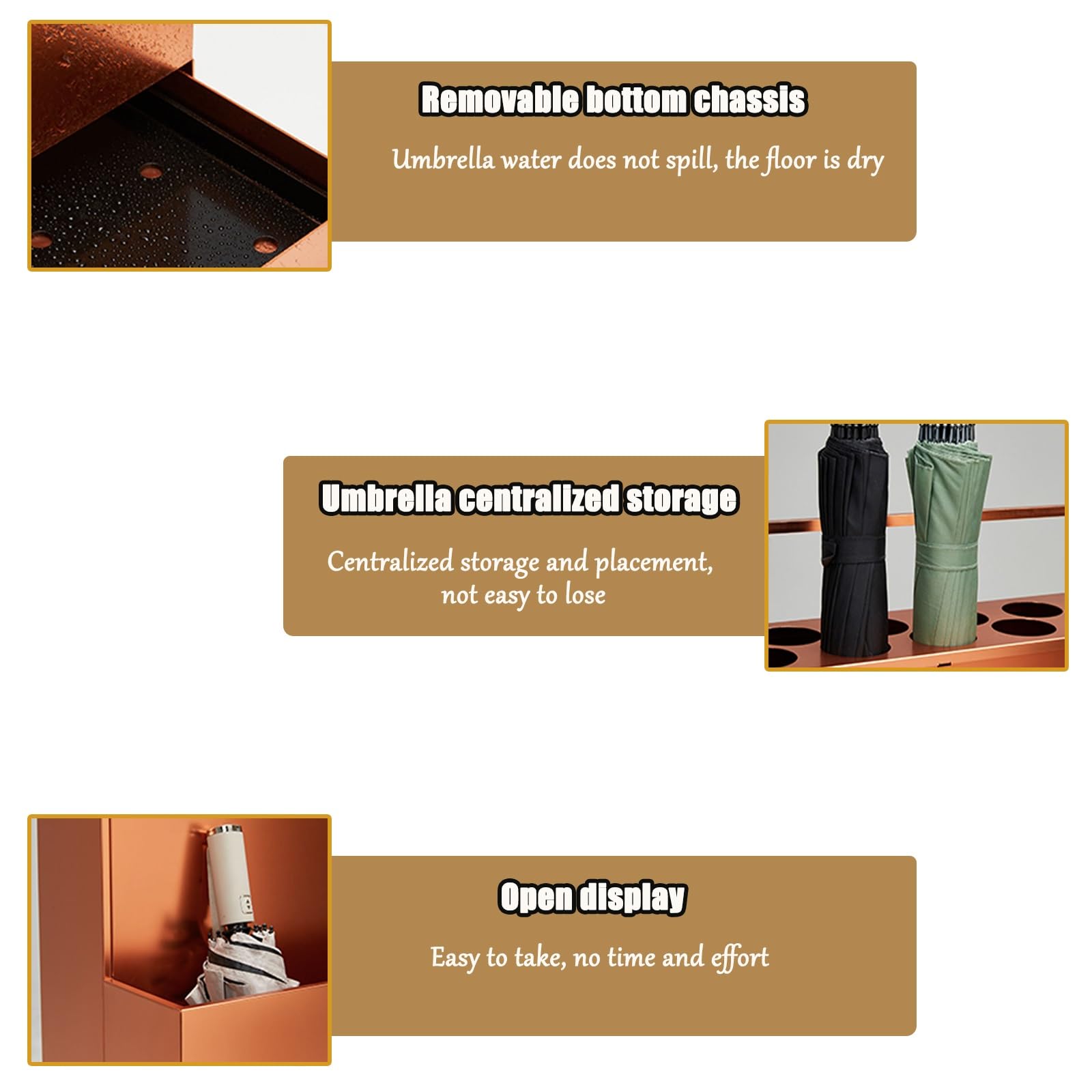 Generico Portaombrelli in Metallo a 2 Livelli per portaombrelli da Ingresso, portaombrelli Commerciale con Vassoio raccogligocce Rimovibile (Grigio, 38 * 26 * 53 cm/15 * 10,2 * 20,9 Pollici