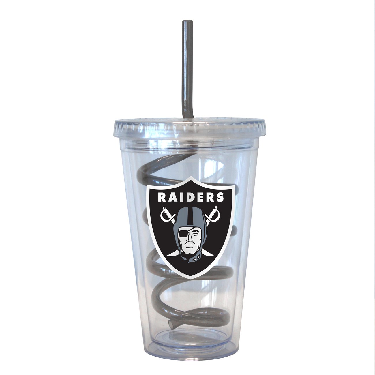 Boelter NFL Oakland Raiders 16oz Swirl Straw Tumbler
