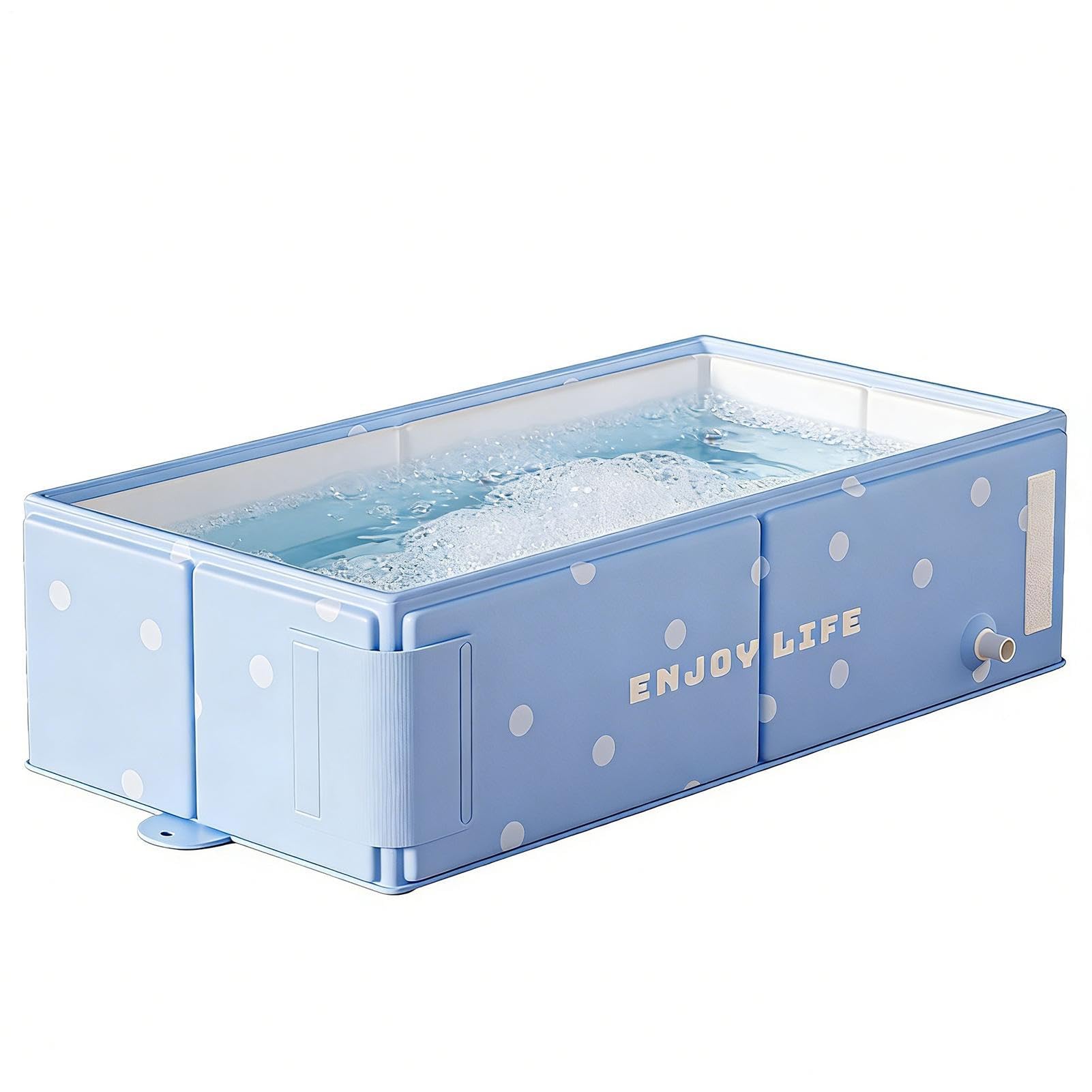76 Cm Contenitore | Vasca Da Bagno Pieghevole Neonato - PVC Bagno Portatile Grande Formato Senza Montaggio Per Bebè E Bambini 0-8 Anni Ideale Per Casa Viaggio Campeggio Spiaggia Bagnno