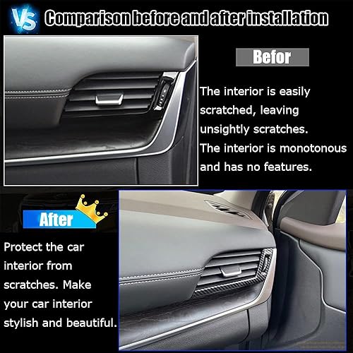 Miniatura 9 de Kakash Accesorios interiores personalizados para Nissan Rogue 2021 2022 2023, cubierta trasera de ventilación de aire acondicionado, cubierta