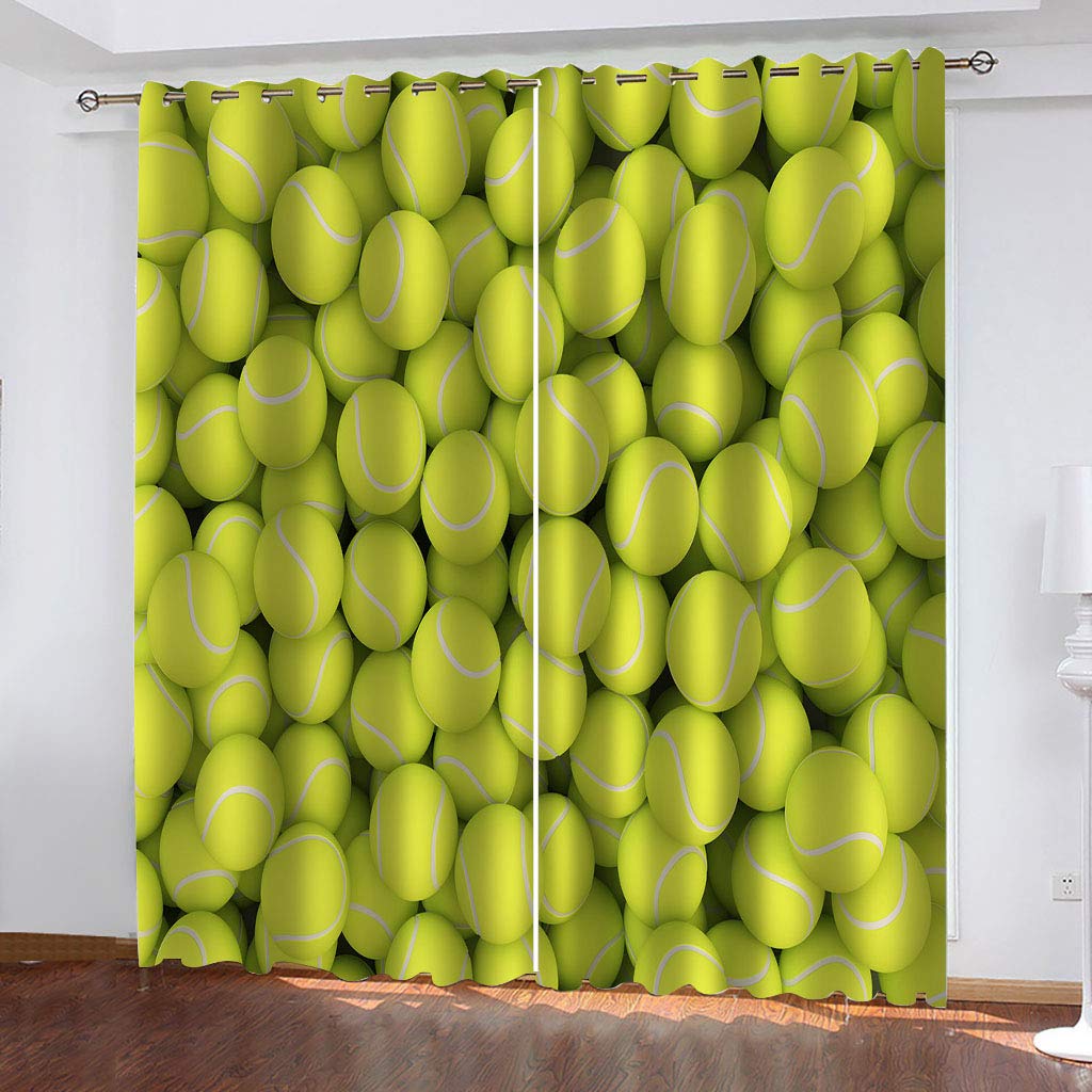 Rideau thermique et phonique 3D tennis vert occultant à oeillets