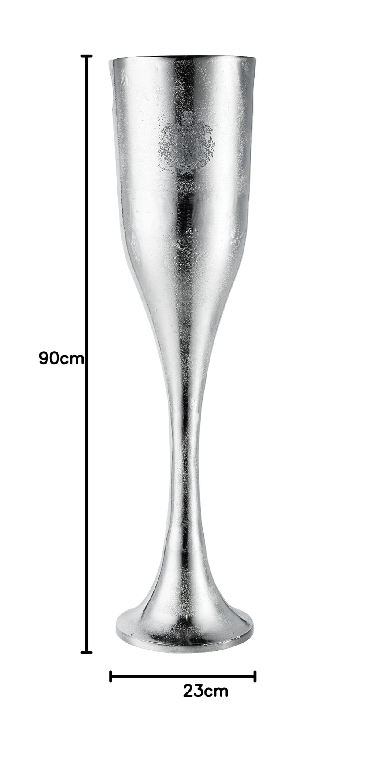 Champagnerkühler auf Standfuß, Weinkühler Sektkühler Flaschenkühler Getränkekühler, Aluminium Metall Silber Party - Kühler für Sekt, Wein und Champagner - XXL 90 cm