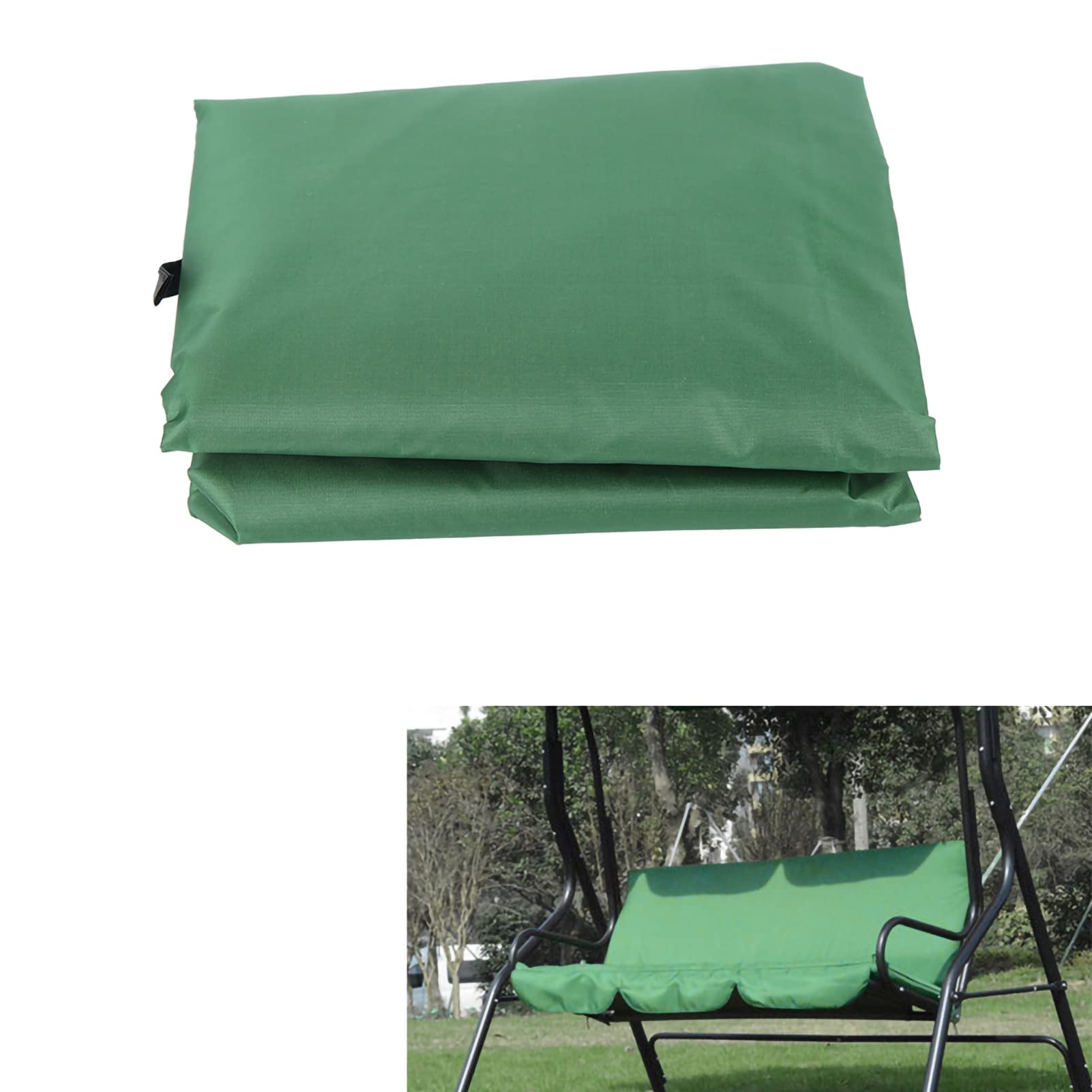 Aramox Fodera per Cuscino per Sedia a Dondolo a Tre Posti in taffetà di Poliestere Impermeabile da Esterno con Cortile da Giardino (Verde)